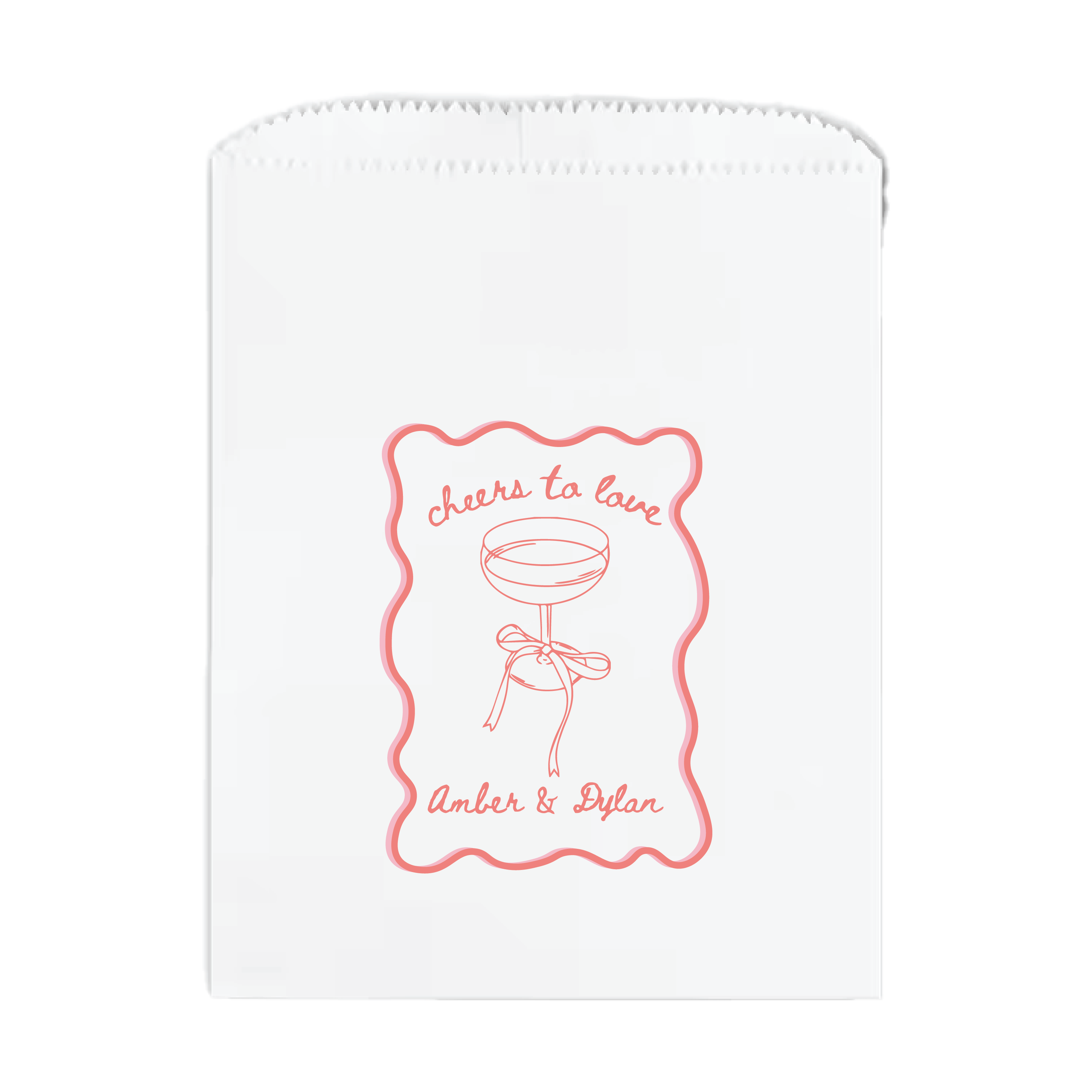 Cheers to Love Wedding Favor Treat Bags - Treat Bag - Full Color