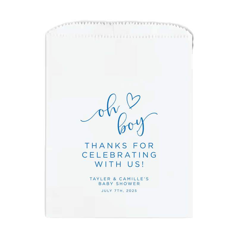 Oh Boy Baby Shower Favor Treat Bags - Treat Bag - Full Color