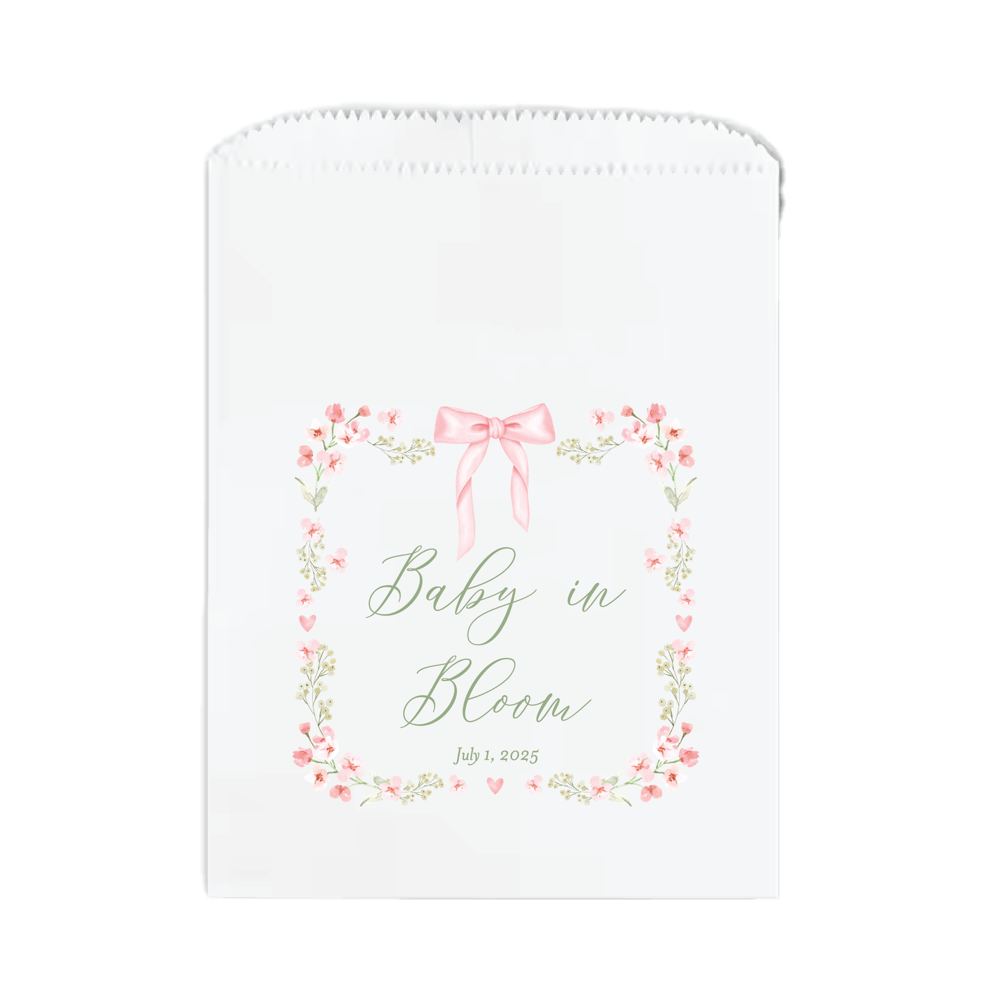 Baby In Bloom Custom Baby Shower Favor Treat Bags