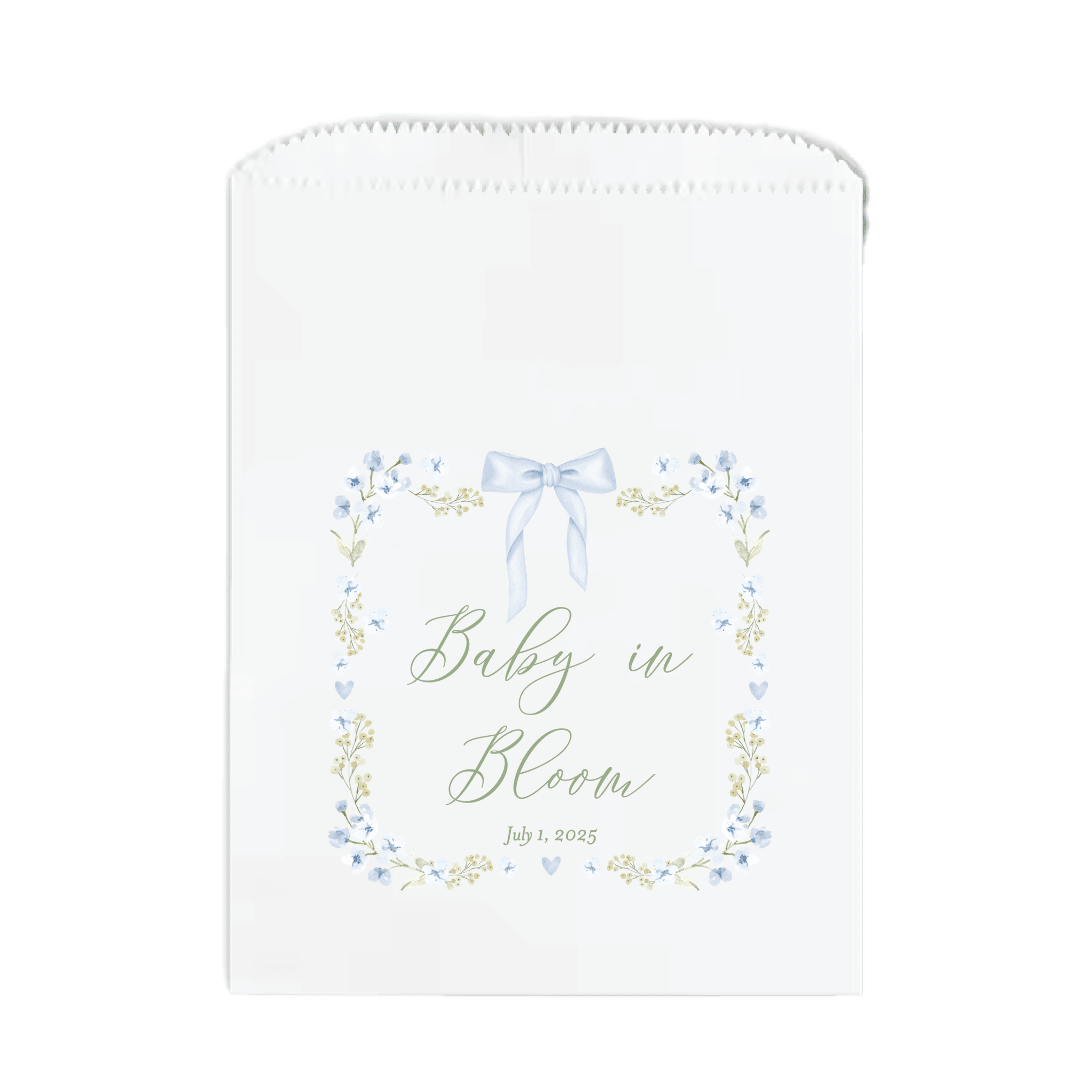 Baby In Bloom Custom Baby Shower Favor Treat Bags - Treat Bag - Full Color