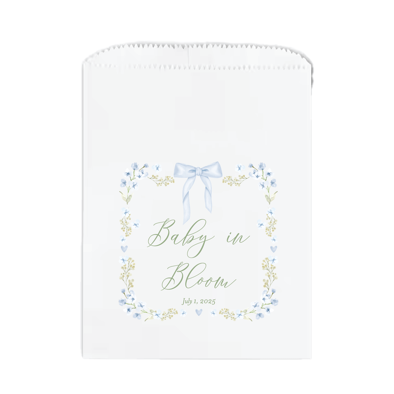 Baby In Bloom Custom Baby Shower Favor Treat Bags - Treat Bag - Full Color