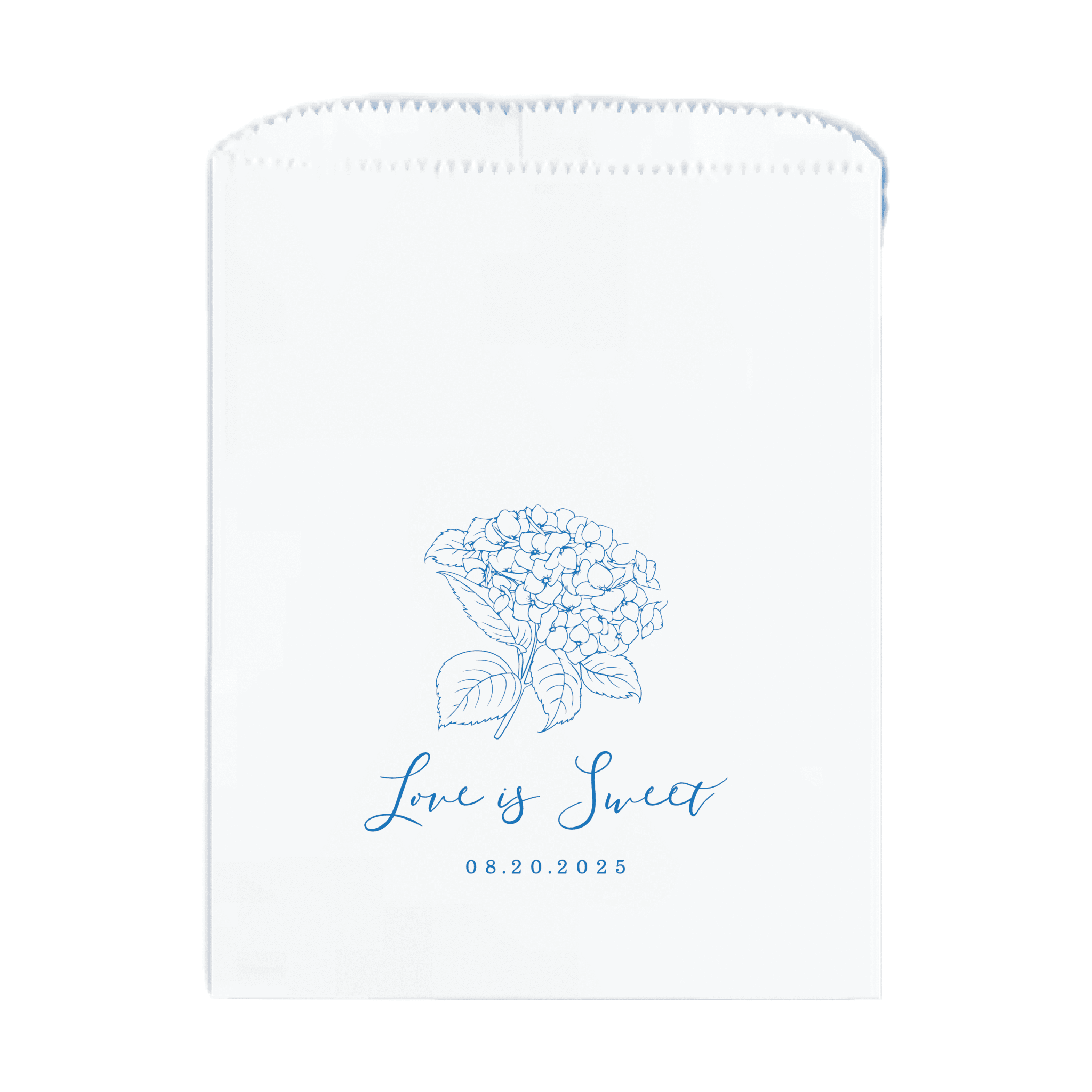 Summer Hydrangea Personalized Favor Treat Bag - Treat Bag - Full Color