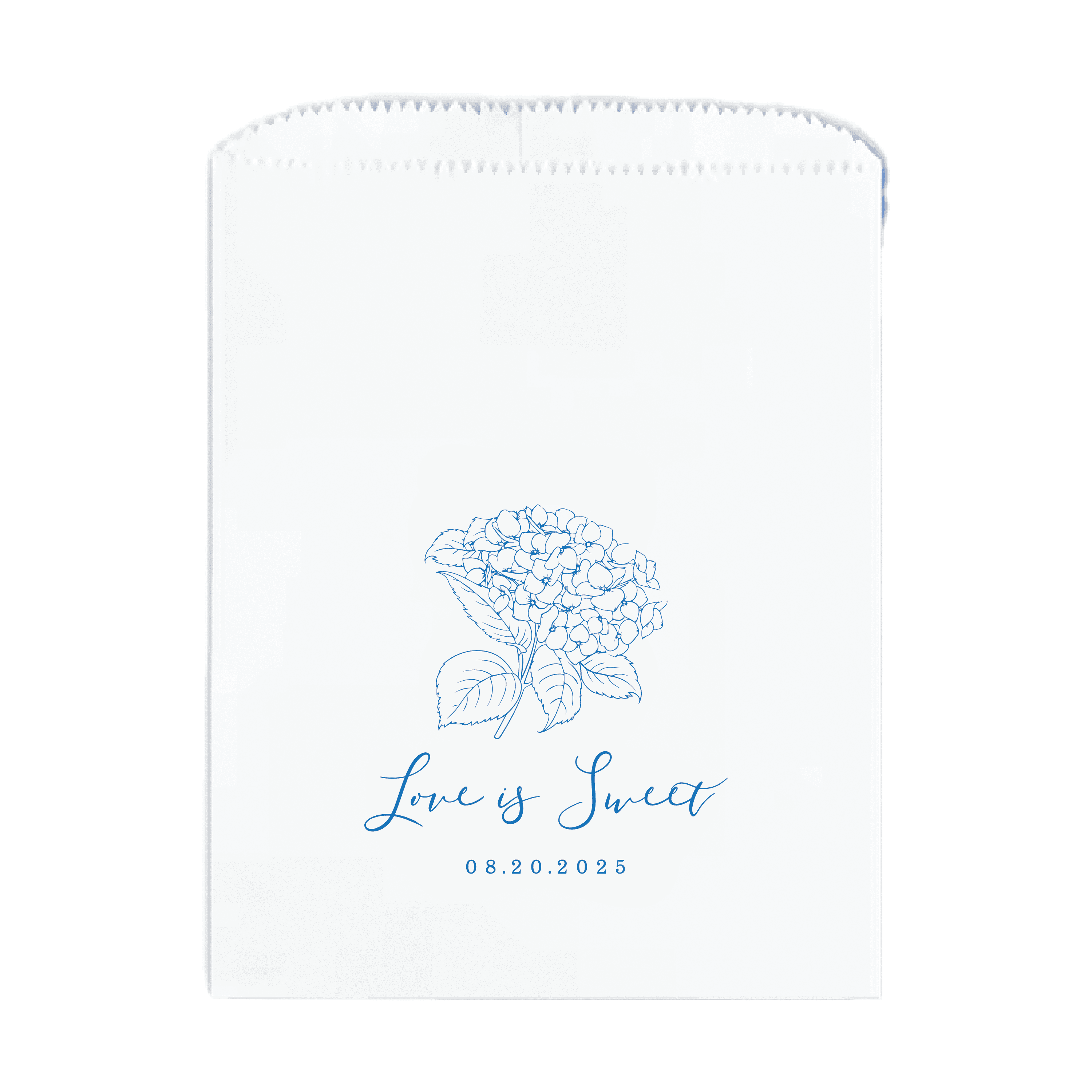 Summer Hydrangea Personalized Favor Treat Bag - Treat Bag - Full Color