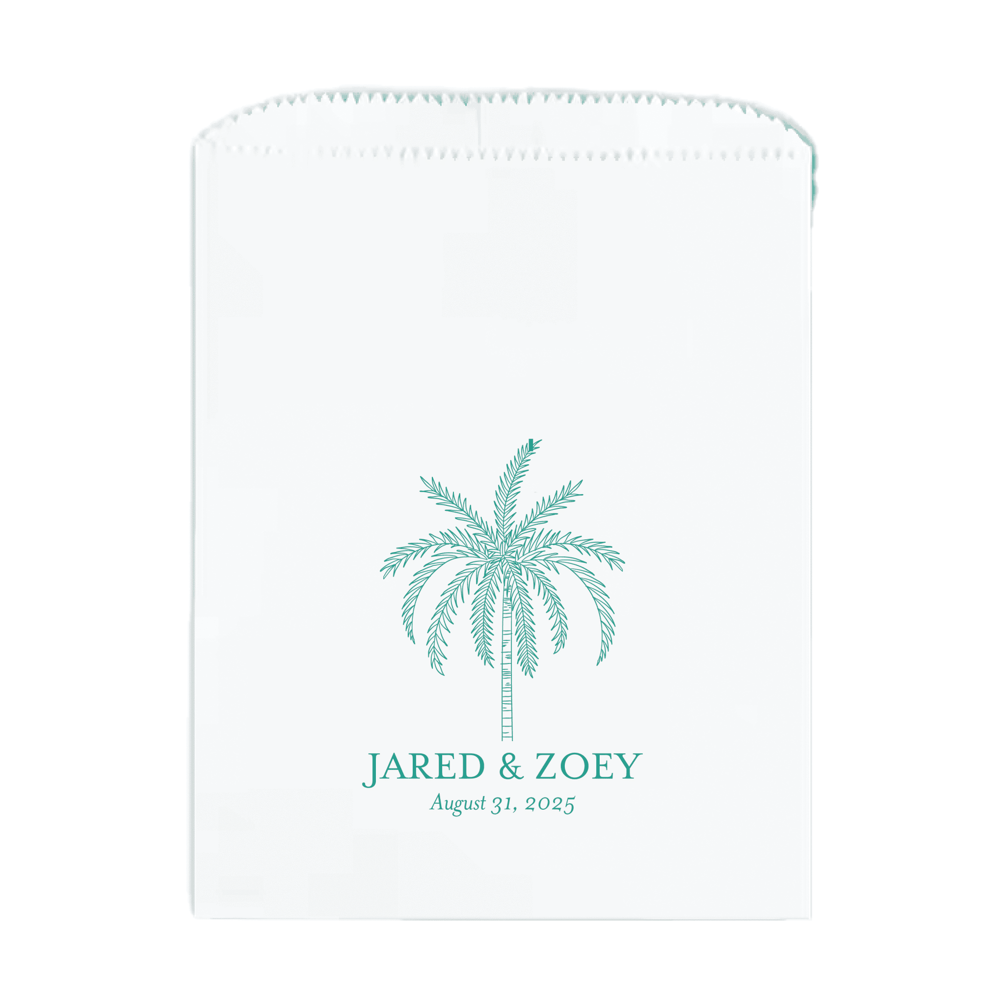 Palm Tree Personalized Favor Treat Bag - Treat Bag - Full Color