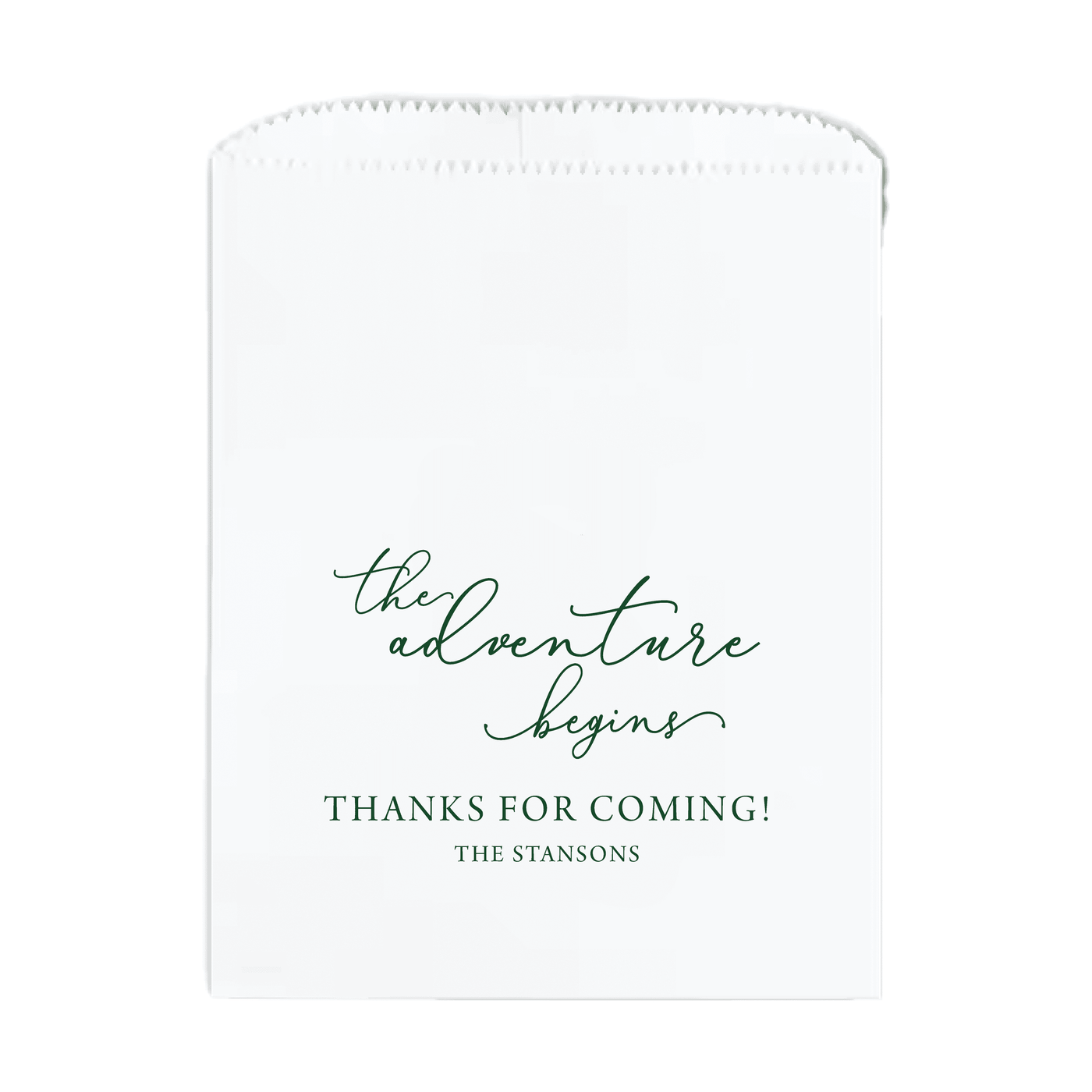 The Adventure Begins Personalized Favor Treat Bag - Treat Bag - Full Color
