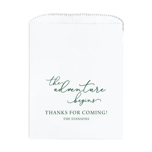 The Adventure Begins Personalized Favor Treat Bag