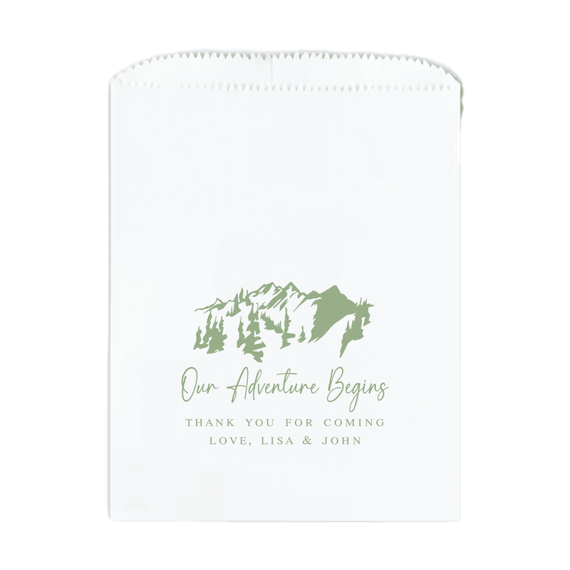 Our Adventure Begins Personalized Favor Treat Bag - Treat Bag - Full Color