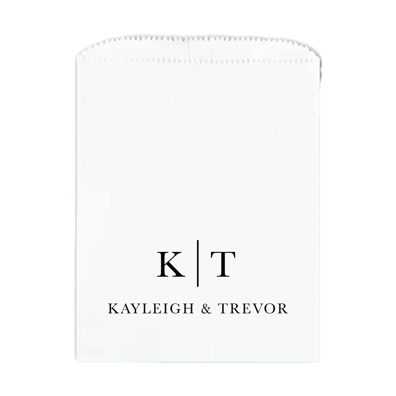 Modern Initials Personalized Favor Treat Bag - Treat Bag - Full Color