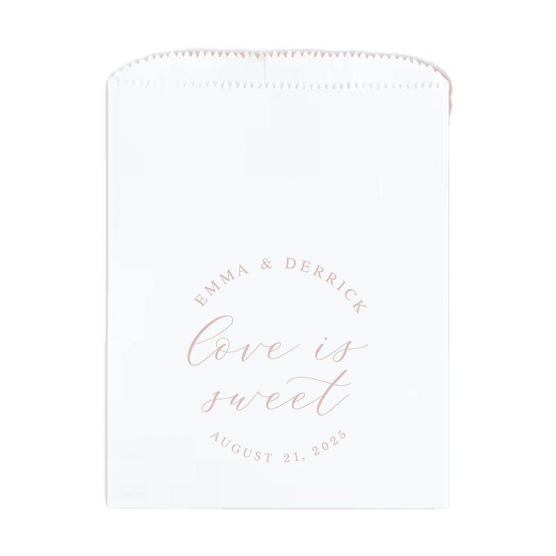 Love Is Sweet Custom Foil Wedding Treat Bags - Treat Bag - Paper