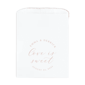 Love Is Sweet Custom Foil Wedding Treat Bags
