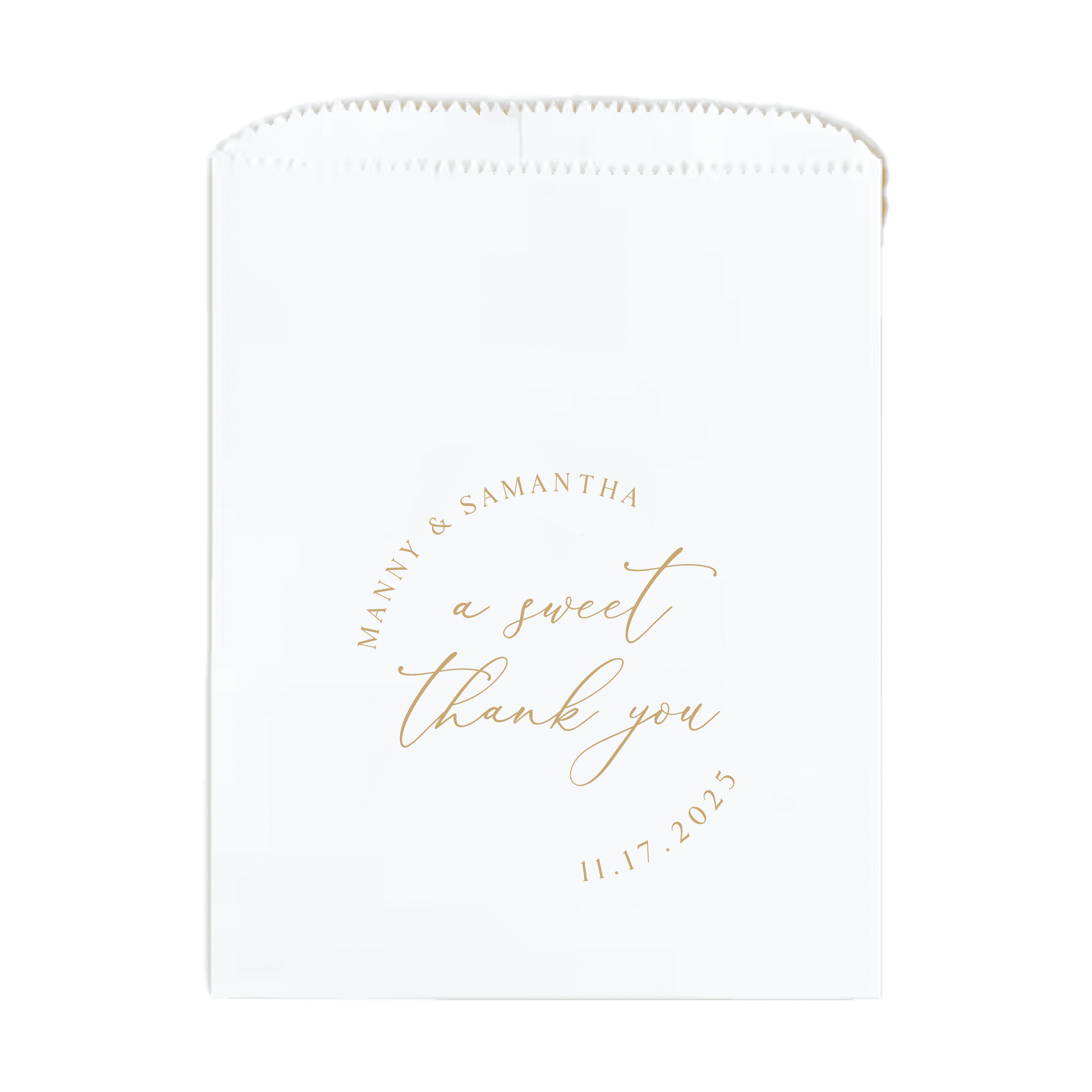 A Sweet Thank You Custom Foil Wedding Treat Bags - Treat Bag - Paper
