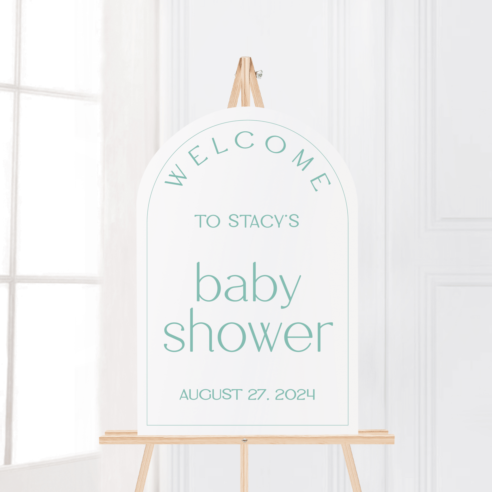 Modern Arched Baby Shower Acrylic Sign - Welcome Sign