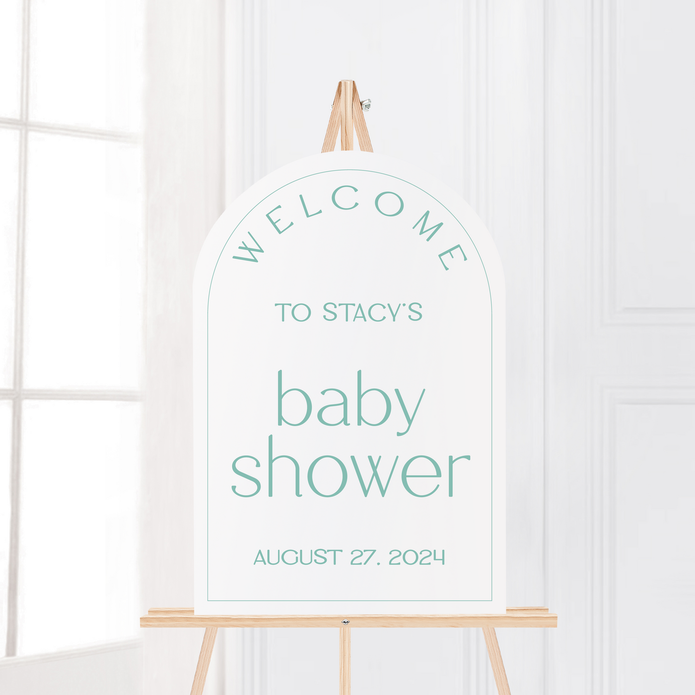 Modern Arched Baby Shower Acrylic Sign