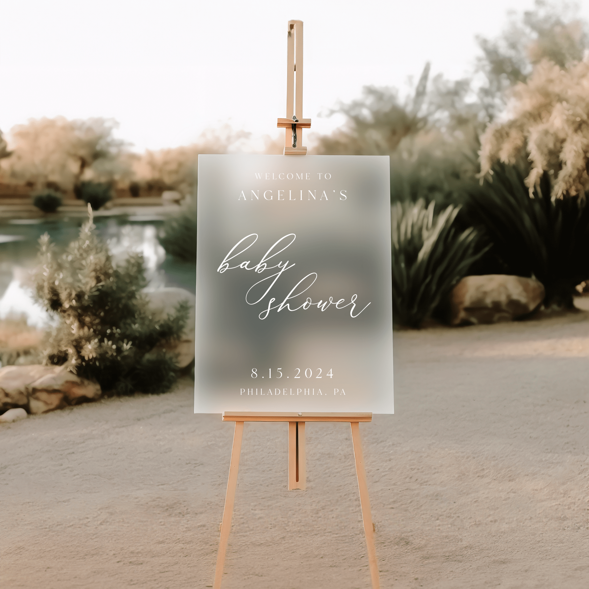 Elegant Baby Shower Acrylic Sign - Welcome Sign