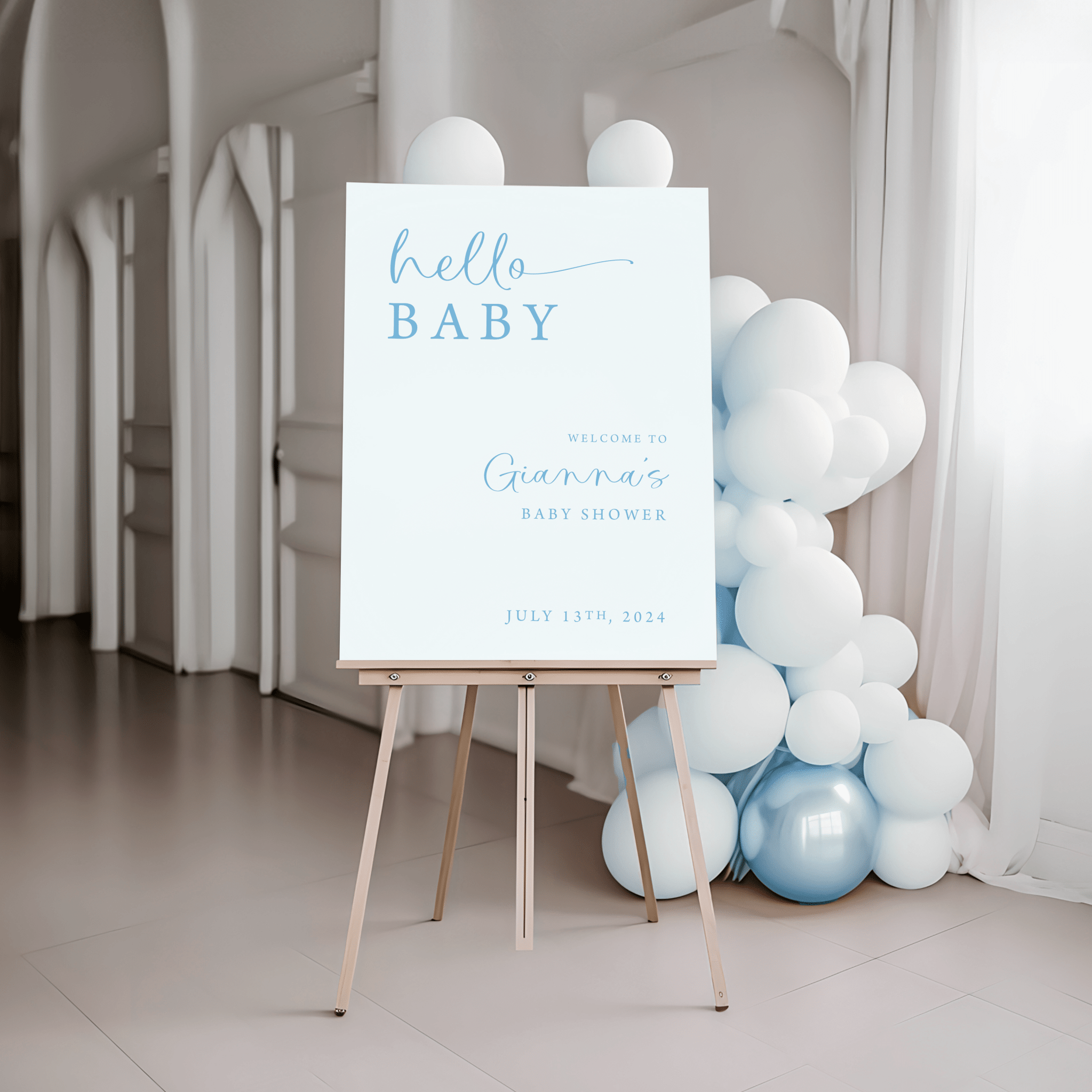 Hello Baby Acrylic Baby Shower Sign - Welcome Sign