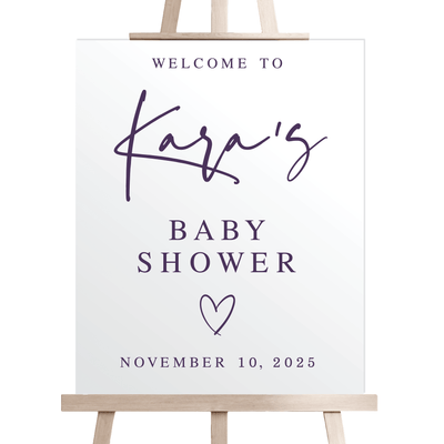 Modern Script Baby Shower Acrylic Sign - Welcome Sign