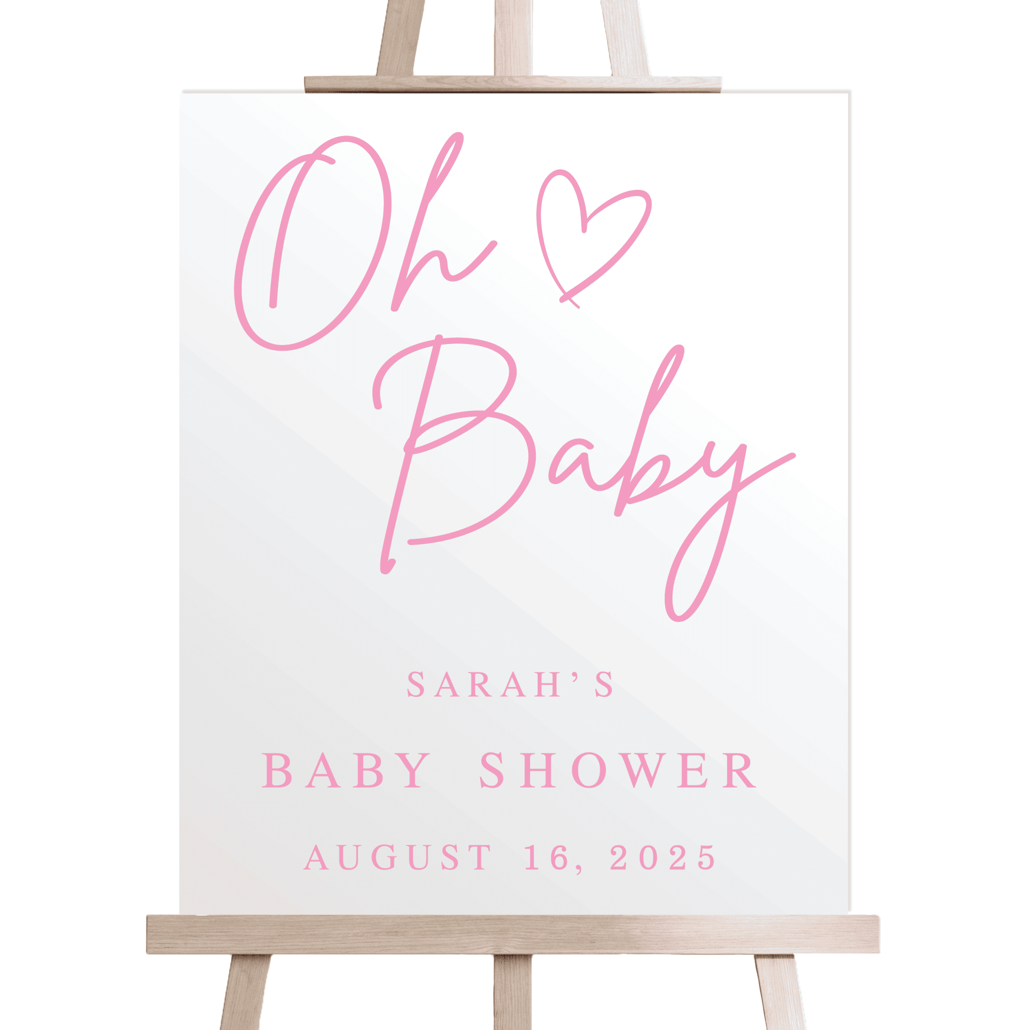 Modern Oh Baby Personalized Baby Shower Acrylic Sign - Welcome Sign