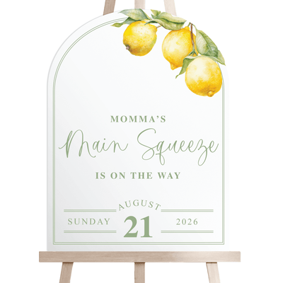 Momma's Main Squeeze Acrylic Baby Shower Sign - Welcome Sign