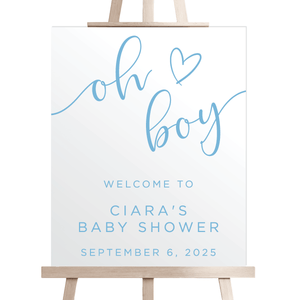 Oh Boy Baby Shower Acrylic Sign