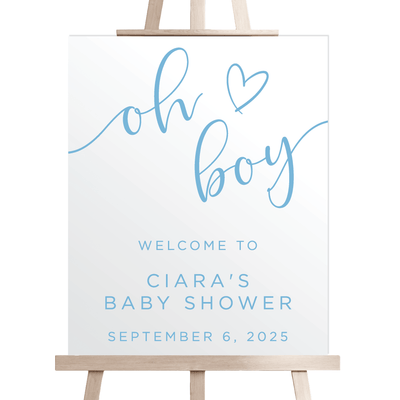 Oh Boy Baby Shower Acrylic Sign