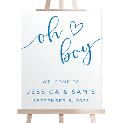 Oh Boy Baby Shower Acrylic Sign - Welcome Sign