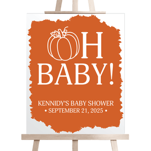 Fall Oh Baby Pumpkin Shower Acrylic Sign