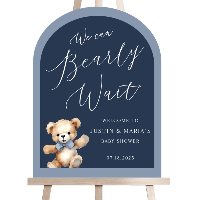 We Can Bearly Wait Baby Shower Sign - Welcome Sign