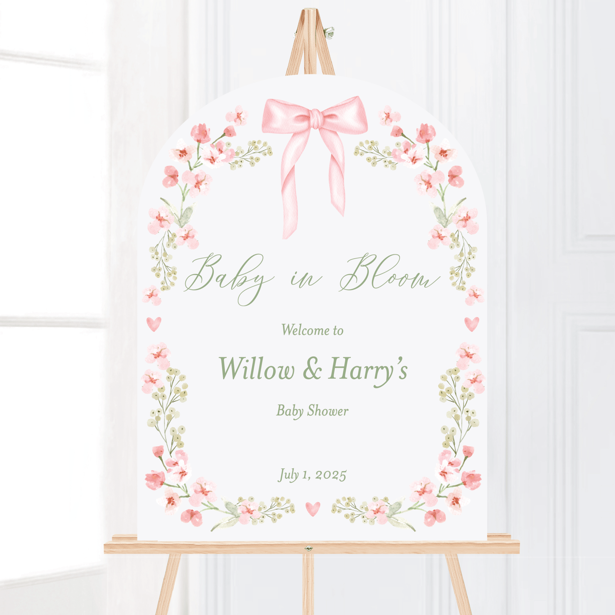 Baby in Bloom Personalized Baby Shower Sign - Welcome Sign