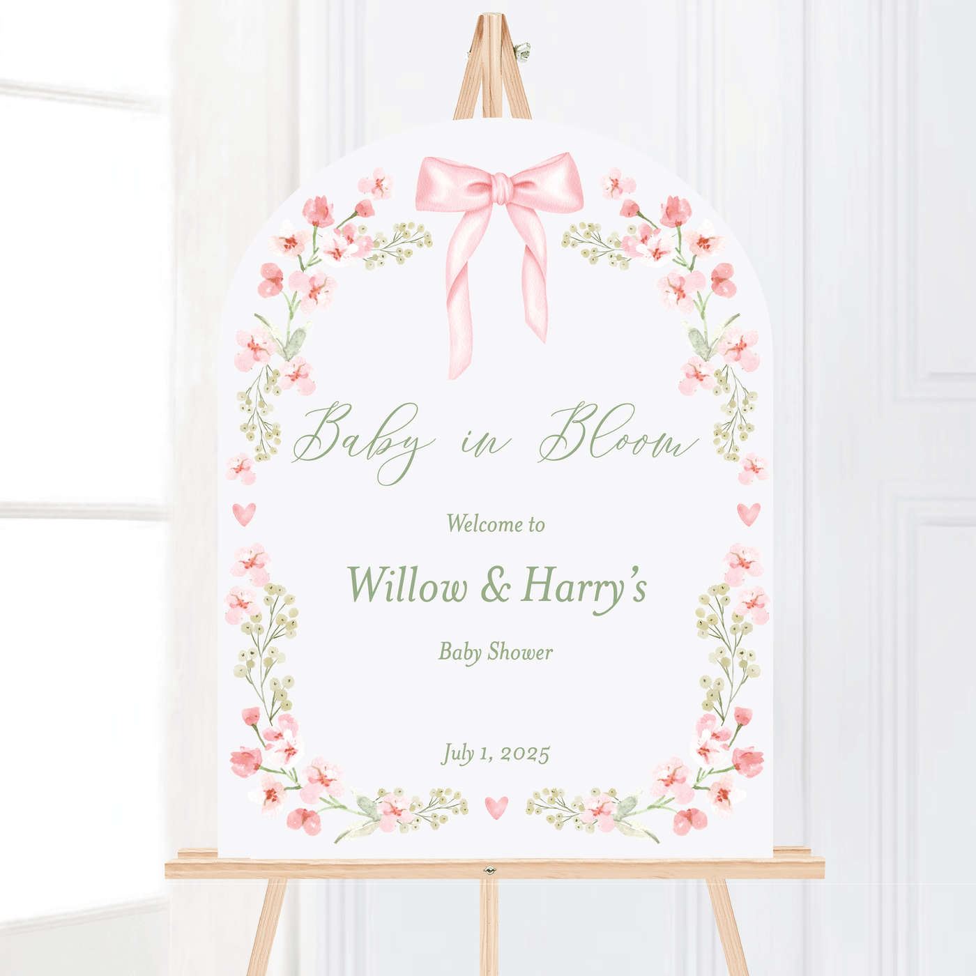 Baby in Bloom Personalized Baby Shower Sign