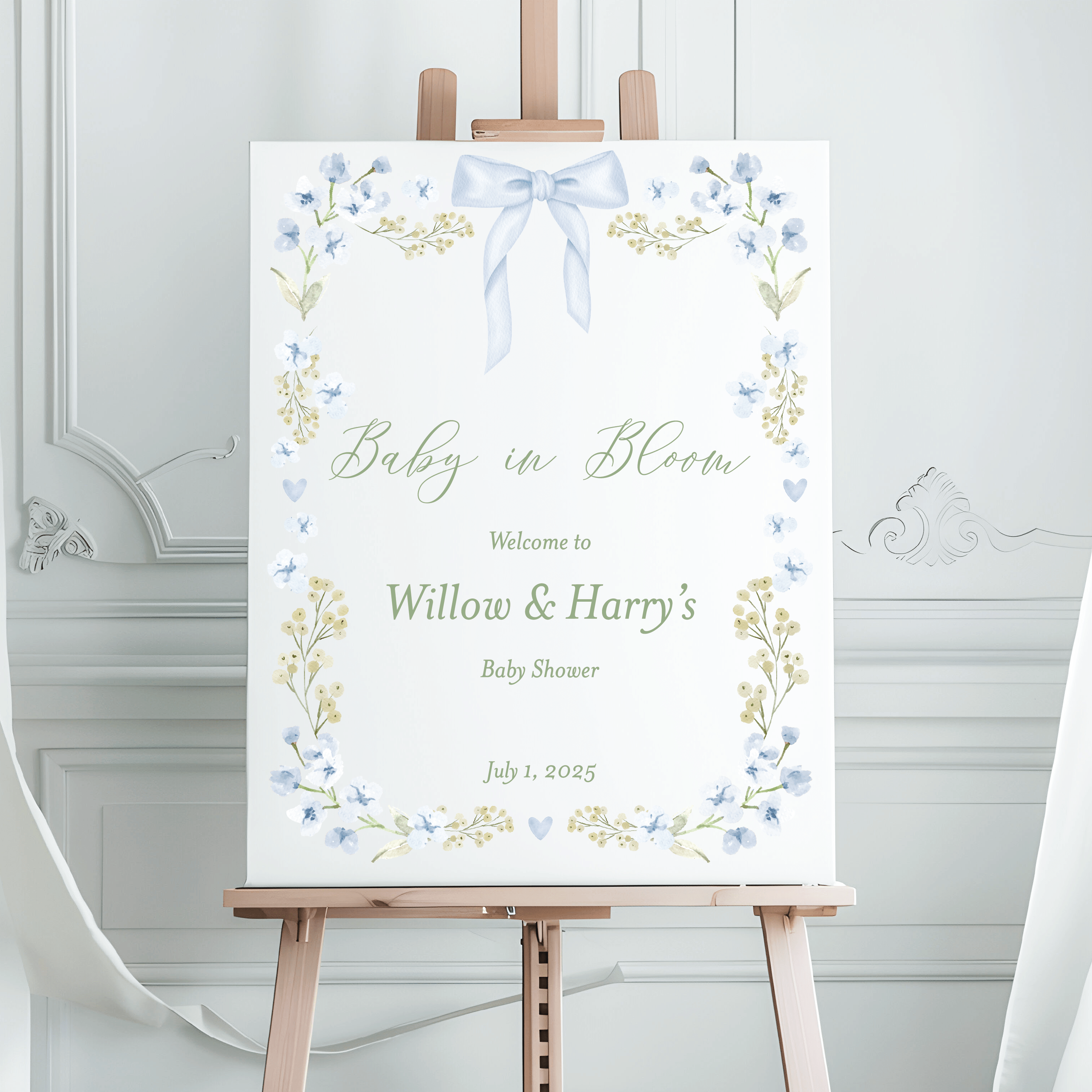 Baby in Bloom Custom Baby Shower Sign - Welcome Sign