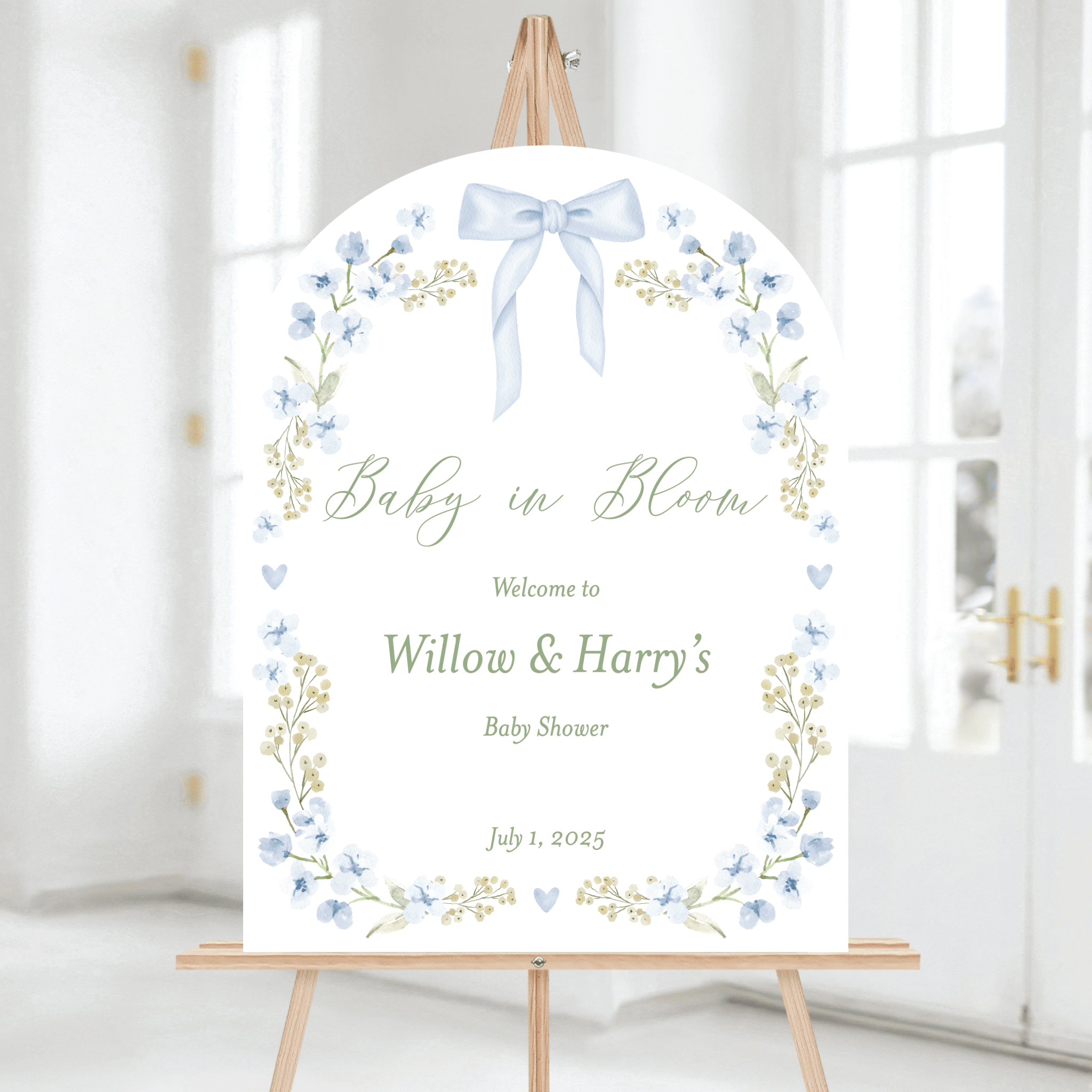 Baby in Bloom Custom Baby Shower Sign - Welcome Sign