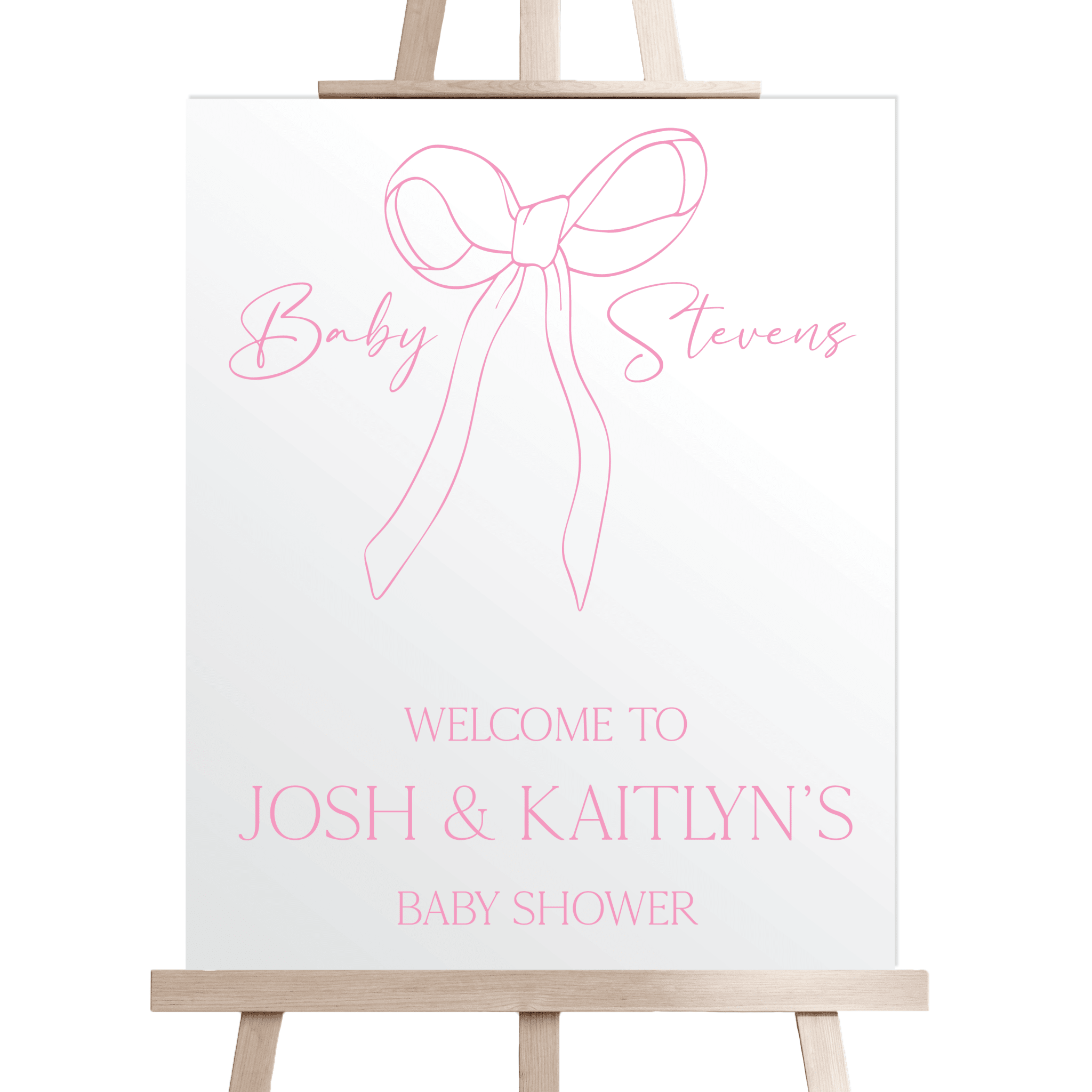 Elegant Bow Baby Shower Acrylic Sign - Welcome Sign
