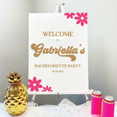 Groovy Flowers Acrylic Bachelorette Sign