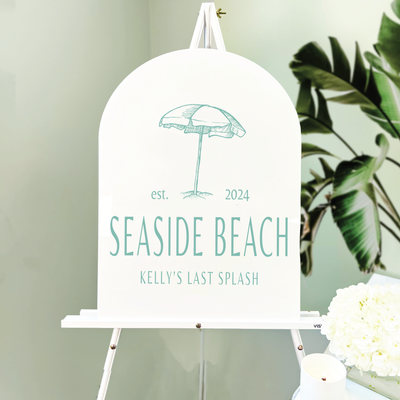 Seaside Bach Acrylic Bachelorette Sign