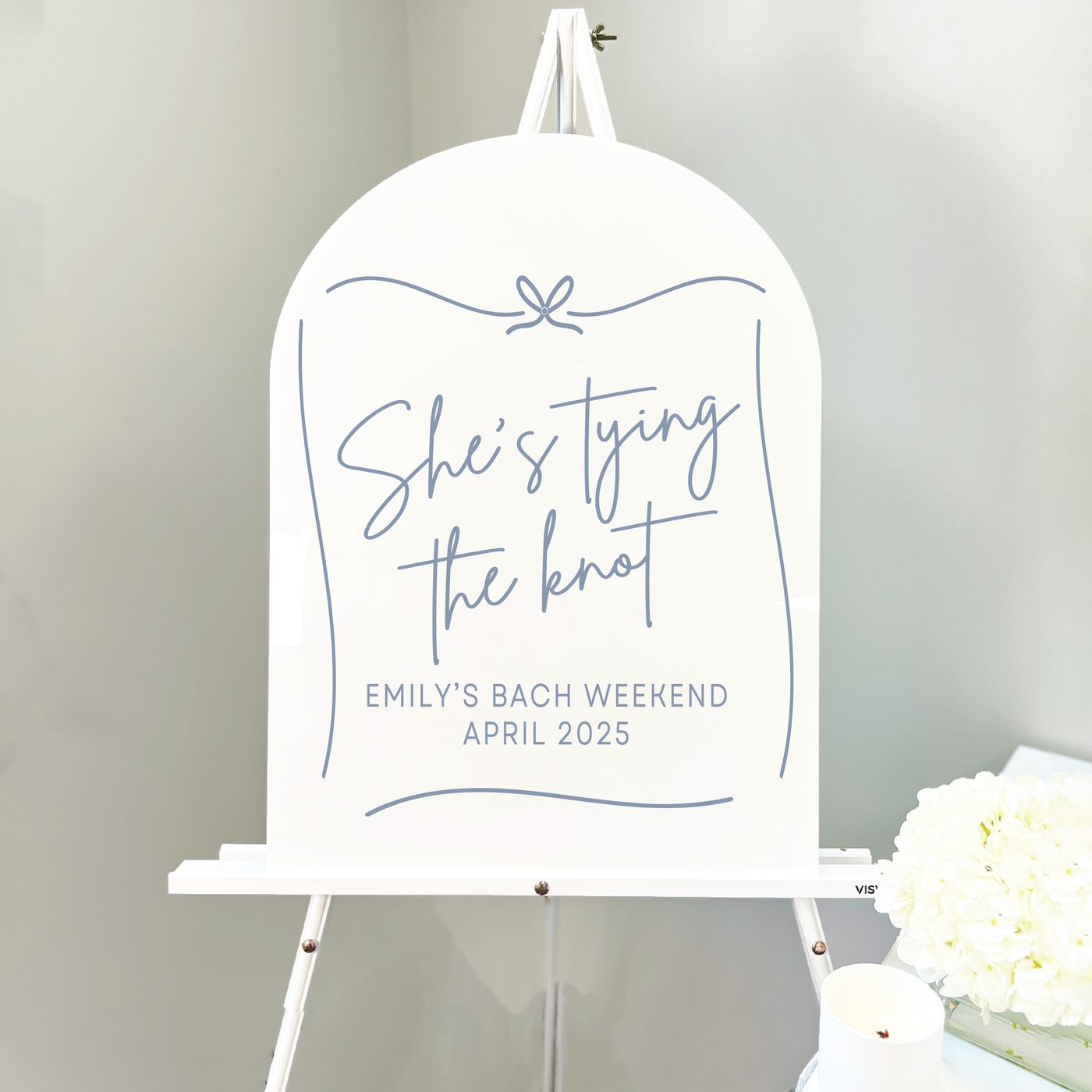 She's Tying The Knot Acrylic Bachelorette Sign