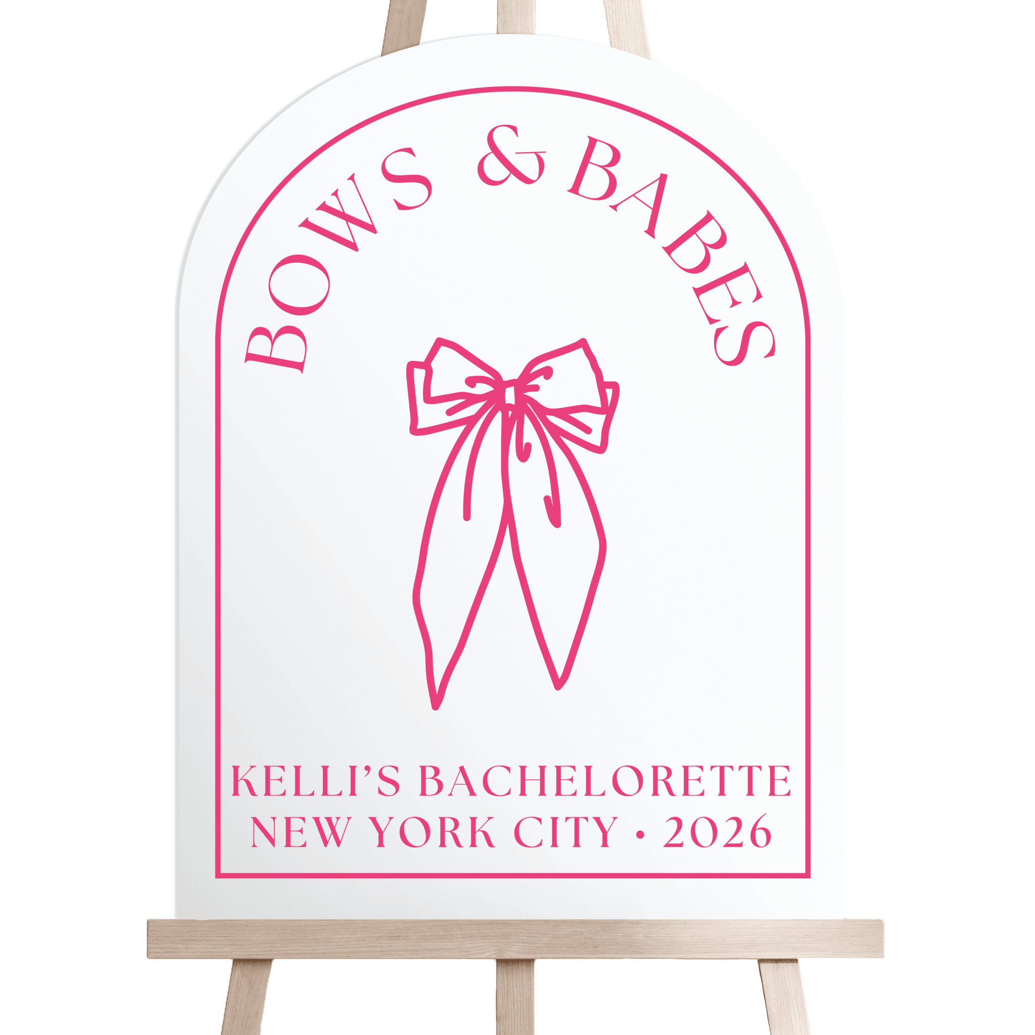 Bows & Babes Acrylic Bachelorette Sign - Bachelorette Sign