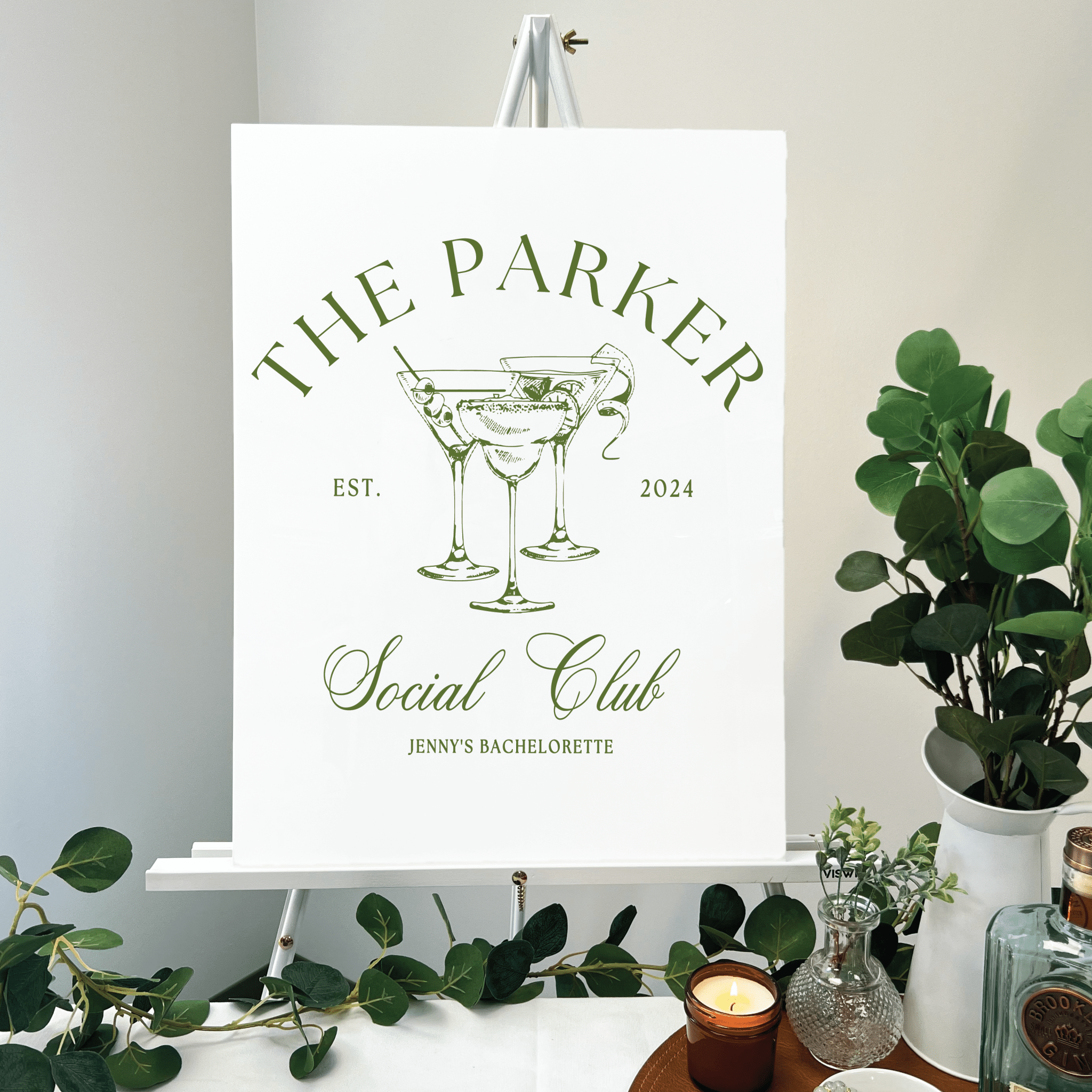 Social Club Acrylic Bachelorette Sign - Bachelorette Sign