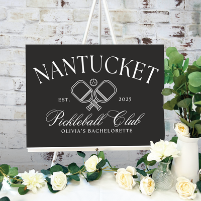 Pickleball Club Acrylic Bachelorette Sign