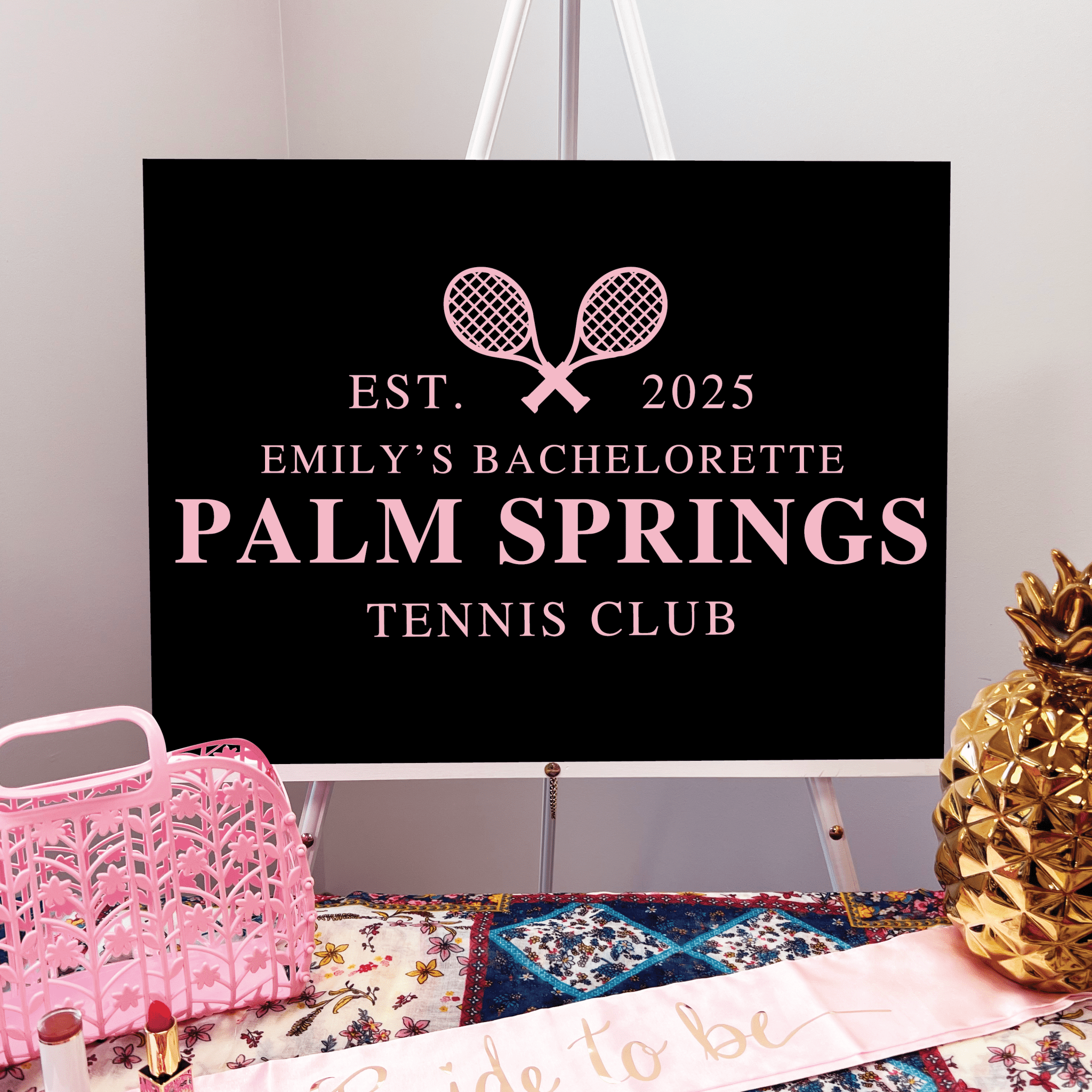 Tennis Club Acrylic Bachelorette Sign - Bachelorette Sign