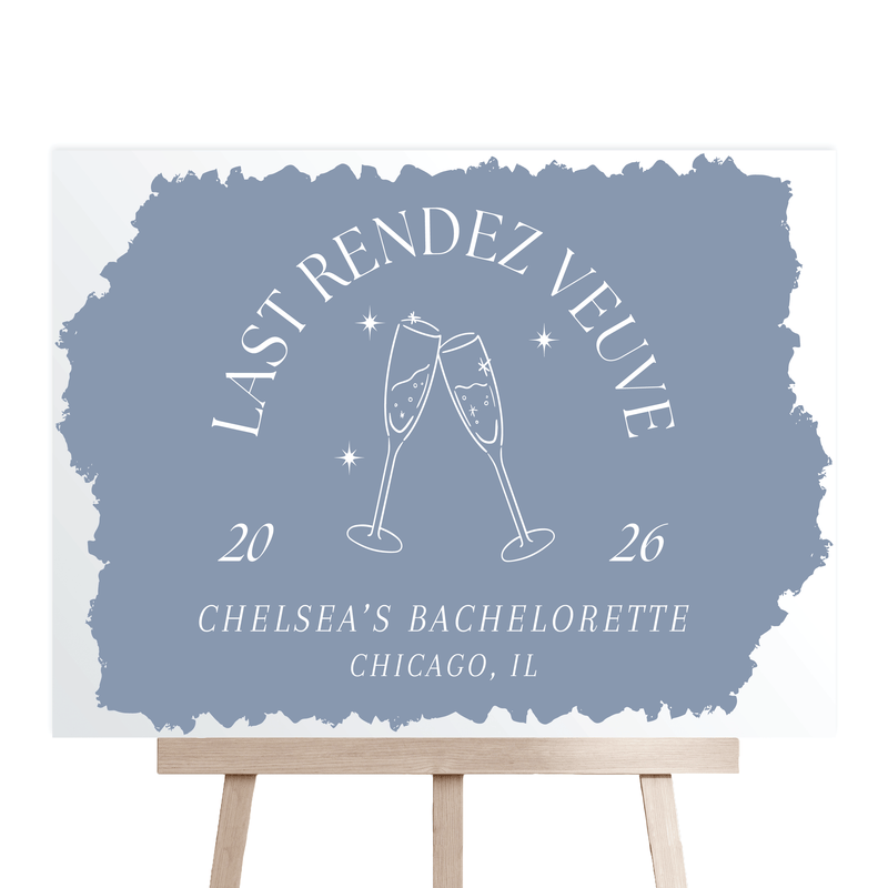 Last Rendez Veuve Acrylic Bachelorette Sign - Bachelorette Sign