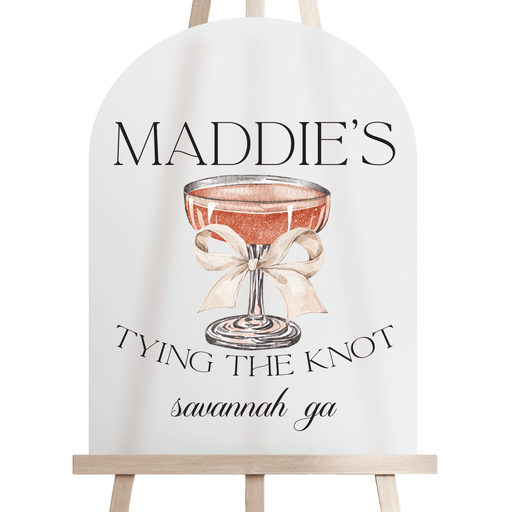 Tying The Knot Acrylic Bachelorette Sign - Bachelorette Sign
