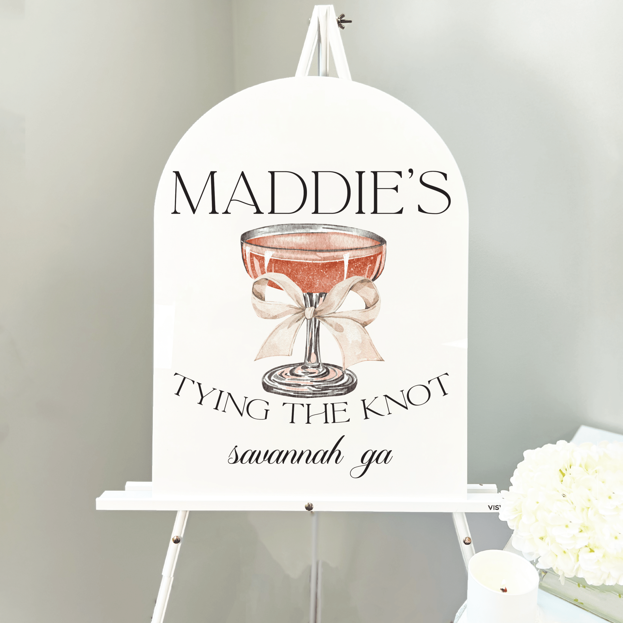 Tying The Knot Acrylic Bachelorette Sign - Bachelorette Sign