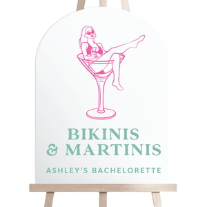 Bikinis and Martinis Bachelorette Sign