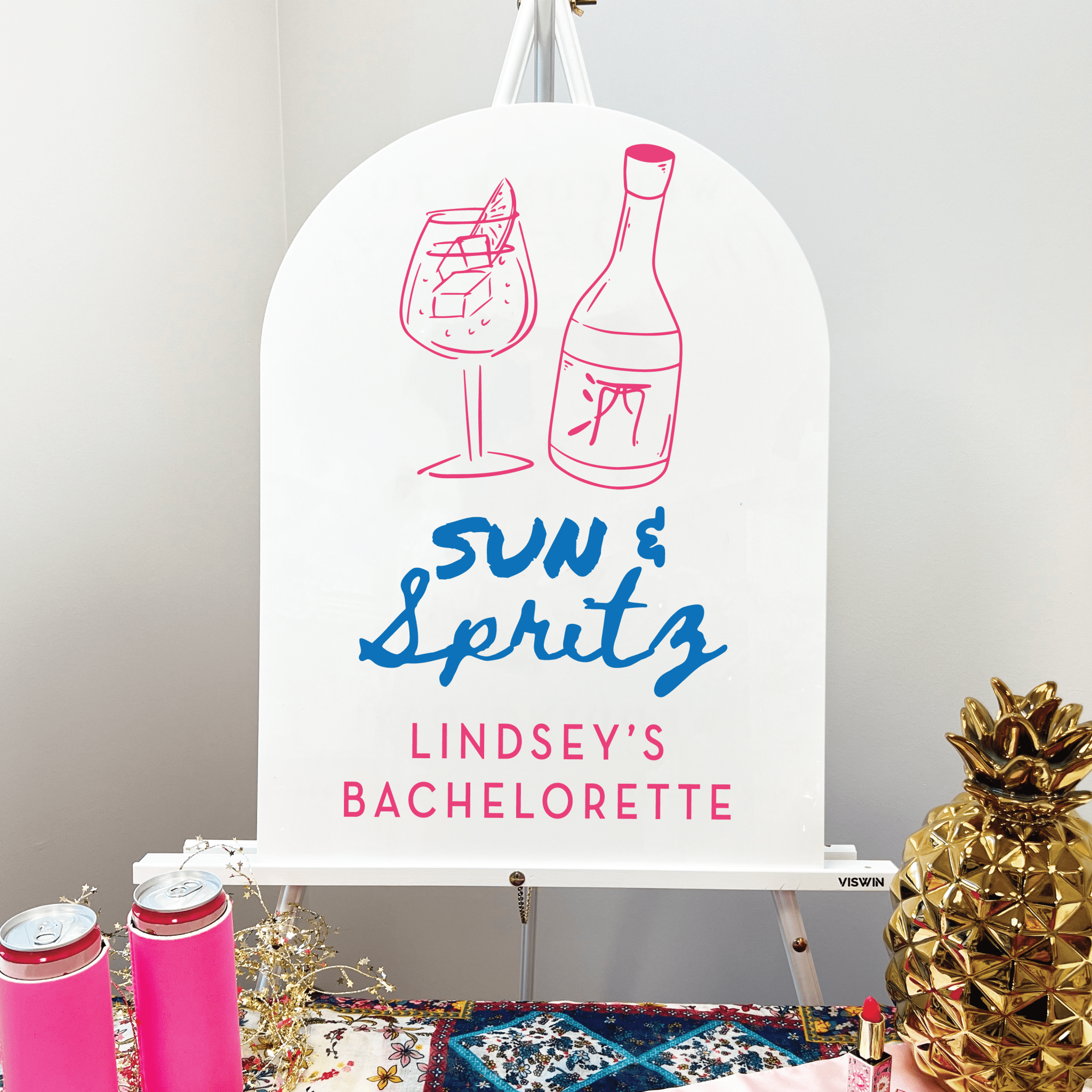 Sun & Spritz Acrylic Bachelorette Sign - Bachelorette Sign