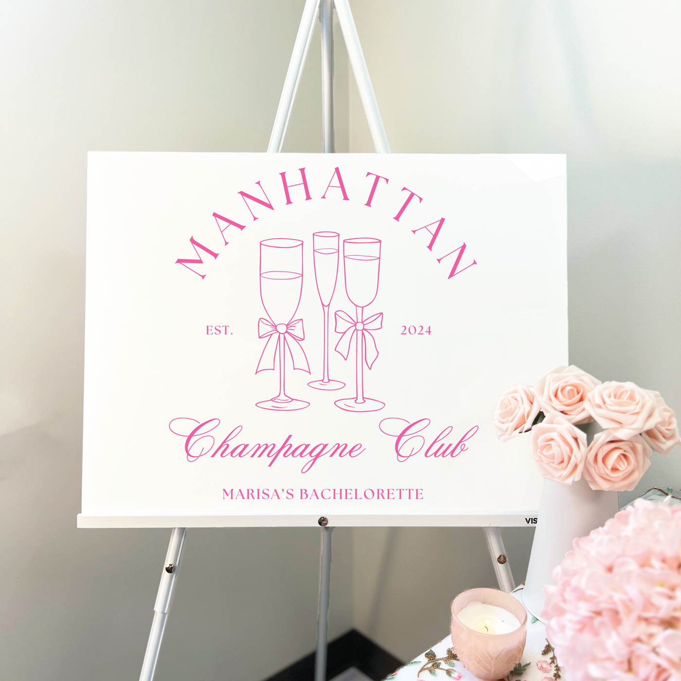 Champagne Club Acrylic Bachelorette Sign