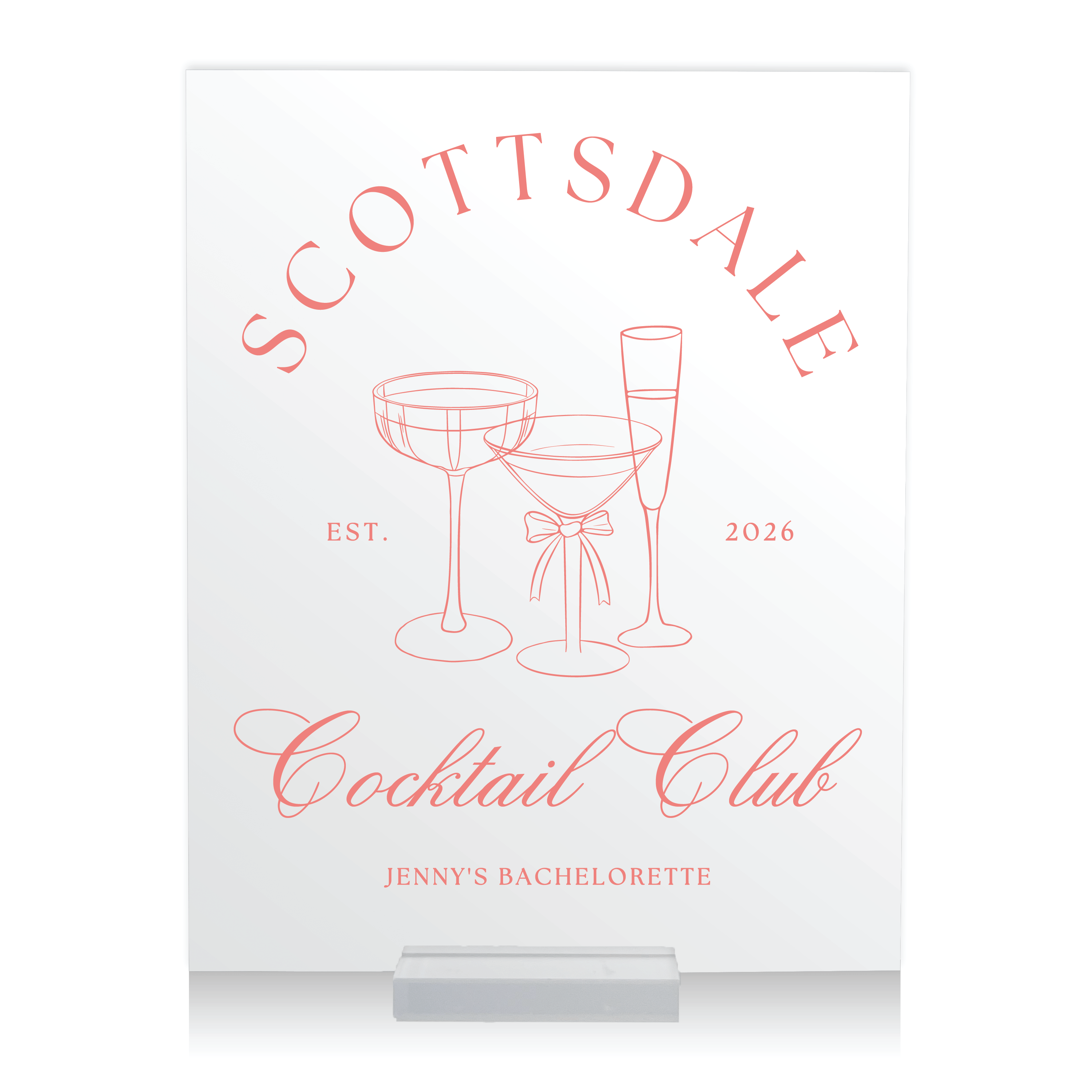 Cocktail Club Acrylic Bachelorette Sign - Bachelorette Sign