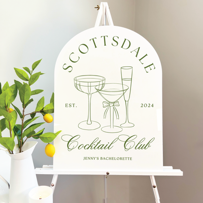 Cocktail Club Acrylic Bachelorette Sign