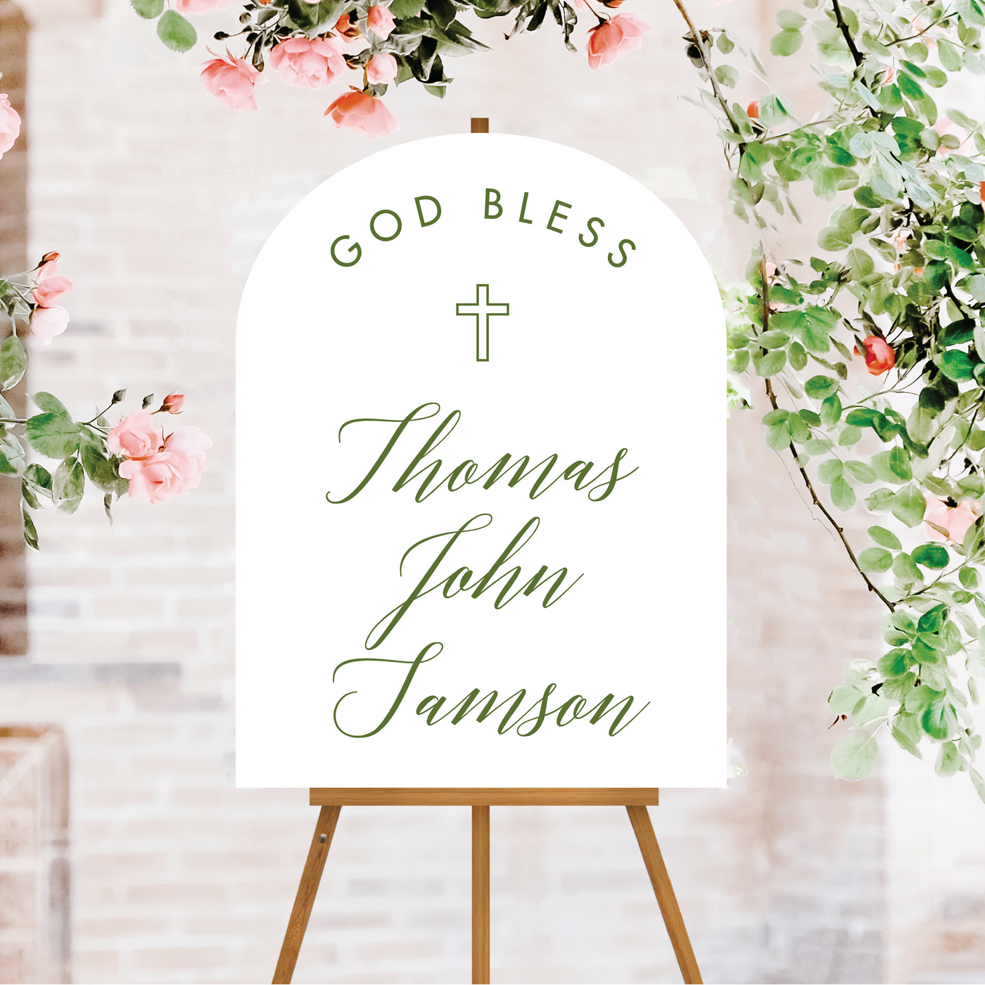 Arched Baptism Welcome Sign