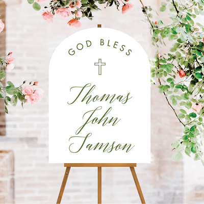 Arched Baptism Welcome Sign