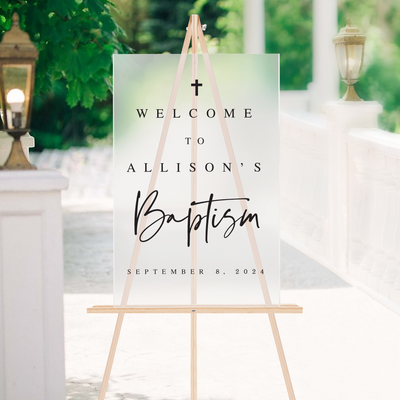 Modern Baptism Acrylic Welcome Sign